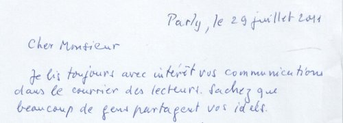 lettre du lecteur